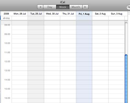calendario vuoto