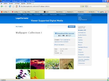 LegalTorrents.com download di risorse, film, mp3 e libri in maniera assolutamente LEGALE