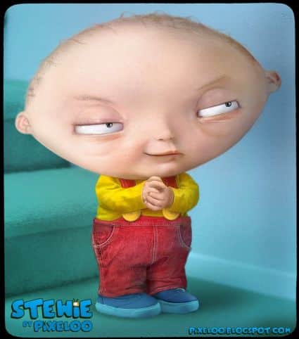 Stewie dei Griffin (Family Guy) decartonato untooned by Pixeloo
