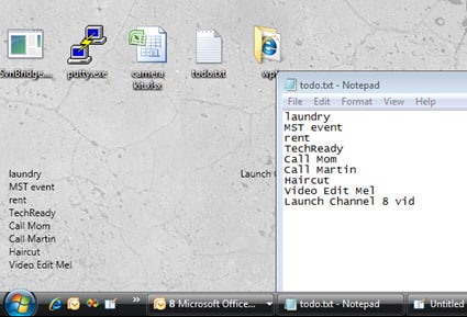 ToDo i vostri memo direttamente sullo Sfondo del Desktop