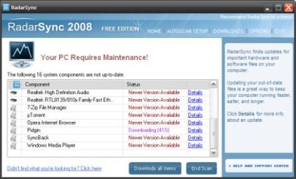 Radarsync Mantieni Aggiornati Driver Software e Windows in un colpo solo Radarsync Mantieni Aggiornati Driver Software e Windows in un colpo solo