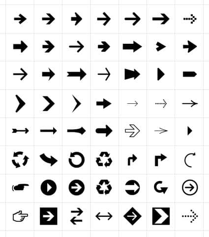 56 vettori di Frecce e Simboli per Adobe Illustrator