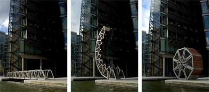 Incredibili immagini del ponte a Londra che si arrotola e srotola per permettere il passaggio Incredibili immagini del ponte a Londra che si arrotola e srotola per permettere il passaggio