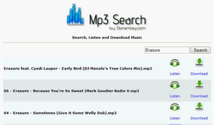 Ricercare Mp3 per lo streaming live ed il download