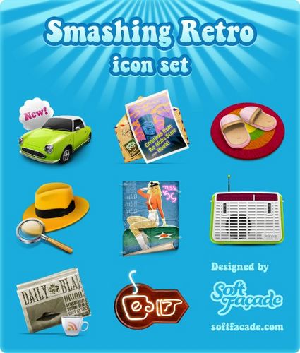 10 Icone in Stile Vintage Retro pronte al downlaod