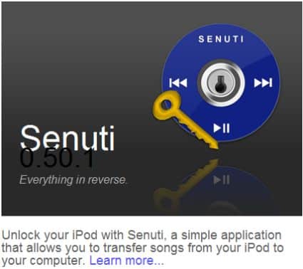 Senuti Utility per trasferire musica dall'iPhone o iPod Touch direttamente sul MAC