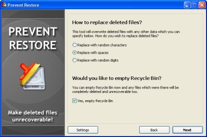 Rendere irrecuperabili i file cancellati con Prevent Restore